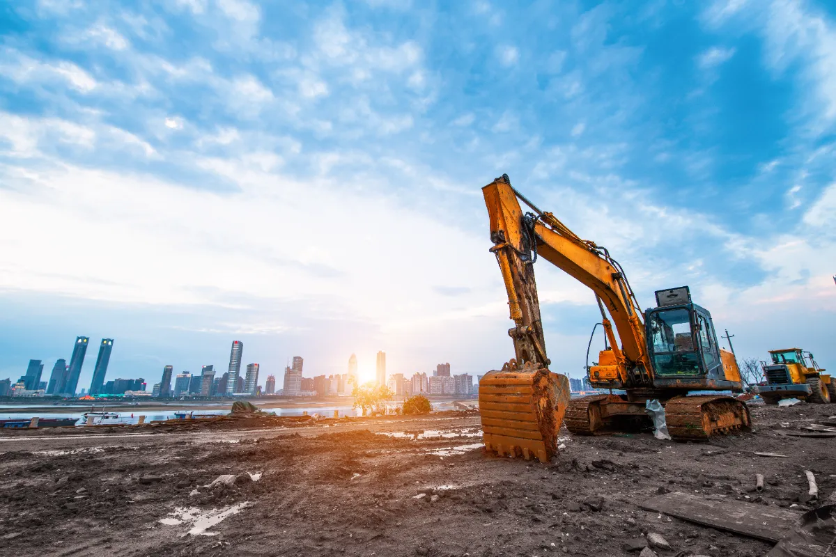 Construction equipment used to illustrate EPC management
