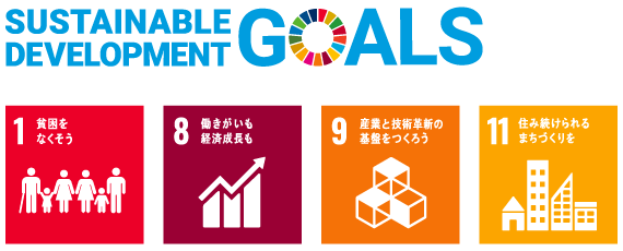 Sustainable Development Goals 1, 8, 9 and 11