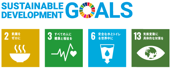 Sustainable Development Goals 2, 3, 6 and 13